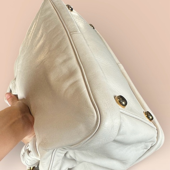 Marc Jacobs Blake Satchel White Leather Gold Tone Hardware - Picture 8 of 15